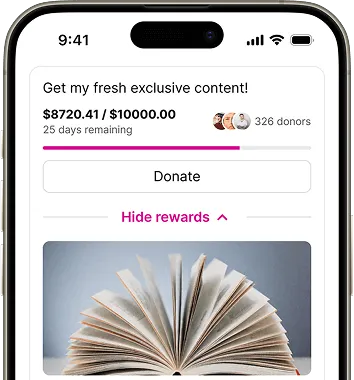 Crowdfunding platform donation progress.