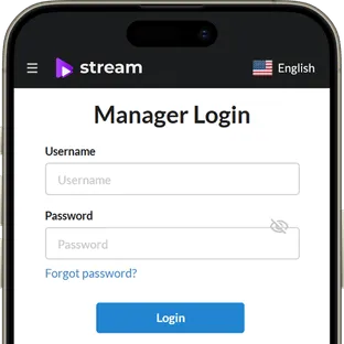 Login screen controlling access to a live event platform